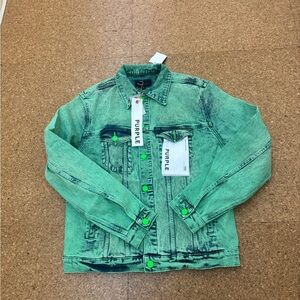 Men's Green Denim Performance Jacket